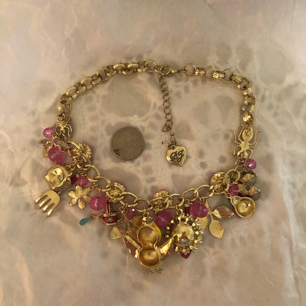 NWT Vintage Betsey Johnson Yellow Chick Charm Necklace with Pink Accents - Picture 5 of 6
